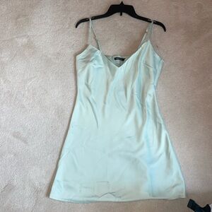 Nasty Gal size 8 mint green satin mini dress